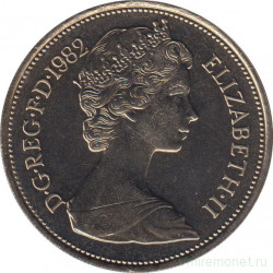 Монета. Великобритания. 10 пенсов 1982 год.