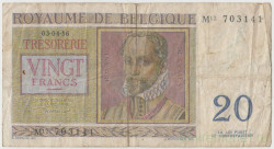 Банкнота. Бельгия. 20 франков 1956 год. Тип 132b.