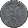  Монета. Дания. 5 эре 1962 год. Цинк. ав.