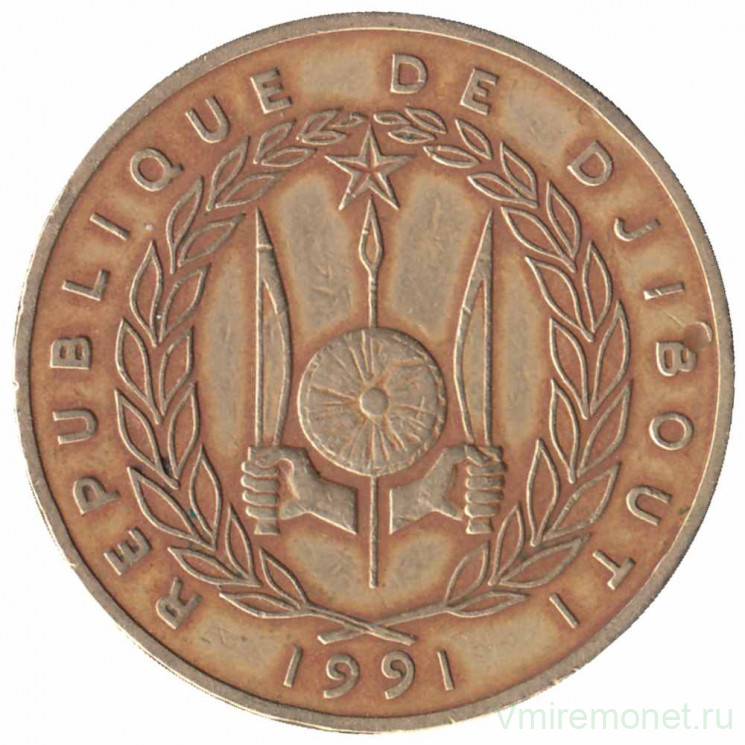 Монета. Джибути. 500 франков 1991 год.
