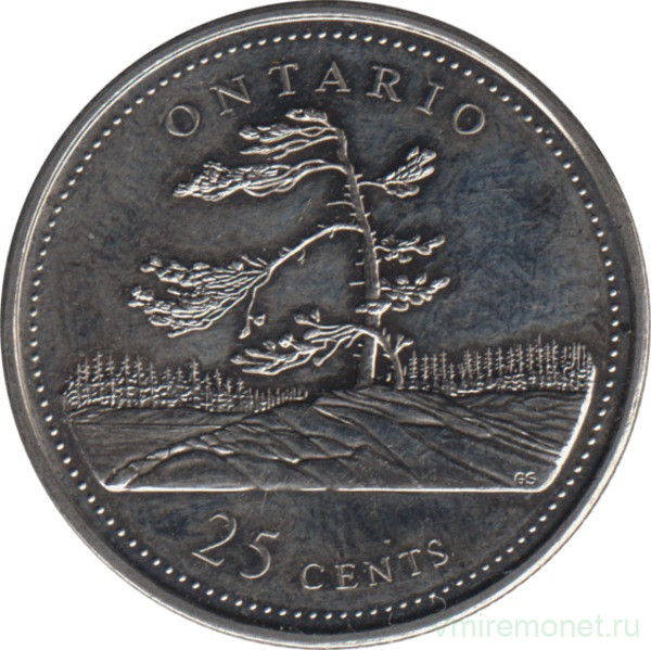 Монета. Канада. 25 центов 1992 год. 125 лет Конфедерации Канада. Онтарио.