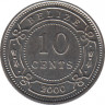 Монета. Белиз. 10 центов 2000 год. ав.