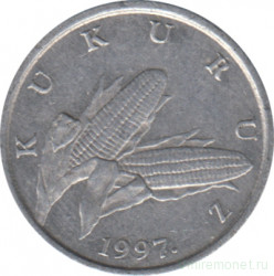 Монета. Хорватия. 1 липа 1997 год.