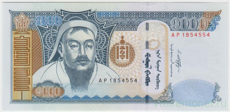 Банкнота. Монголия. 1000 тугриков 2011 год. Тип 67c.