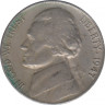 Монета. США. 5 центов 1947 год. Монетный двор S. ав.