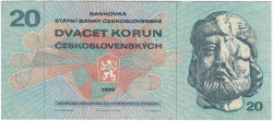 Банкнота. Чехословакия. 20 крон 1970 год. Тип 92d. 