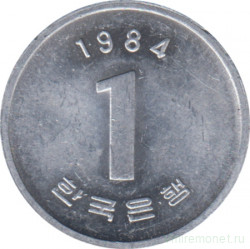 Монета. Южная Корея. 1 вона 1984 год.