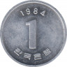 Монета. Южная Корея. 1 вона 1984 год. ав.