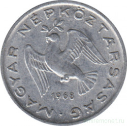 Монета. Венгрия. 10 филлеров 1968 год.