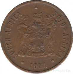 Монета. Южно-Африканская республика (ЮАР). 2 цента 1971 год.