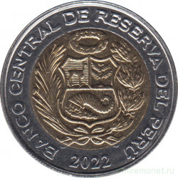 Монета. Перу. 5 солей 2022 год.