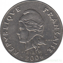 Монета. Новая Каледония. 20 франков 2006 год.