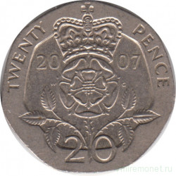Монета. Великобритания. 20 пенсов 2007 год.