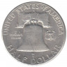 Монета. США. 50 центов 1951 год. Франклин. Монетный двор S.