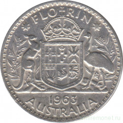Монета. Австралия. 1 флорин (2 шиллинга) 1963 год.