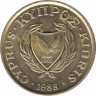 Монета. Кипр. 10 центов 1988 год.