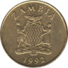 Монета. Замбия. 1 квача 1992 год. ав.