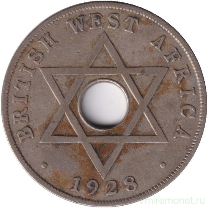 Монета. Британская Западная Африка. 1 пенни 1928 год.