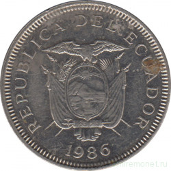 Монета. Эквадор. 1 сукре 1986 год.