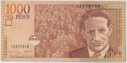 Банкнота. Колумбия. 1000 песо 2001 год. Тип 450c.