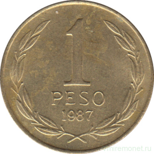 Монета. Чили. 1 песо 1987 год.