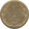 Монета. Чили. 1 песо 1987 год. ав.