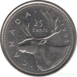 Монета. Канада. 25 центов 1995 год.