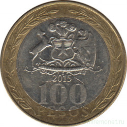 Монета. Чили. 100 песо 2015 год.