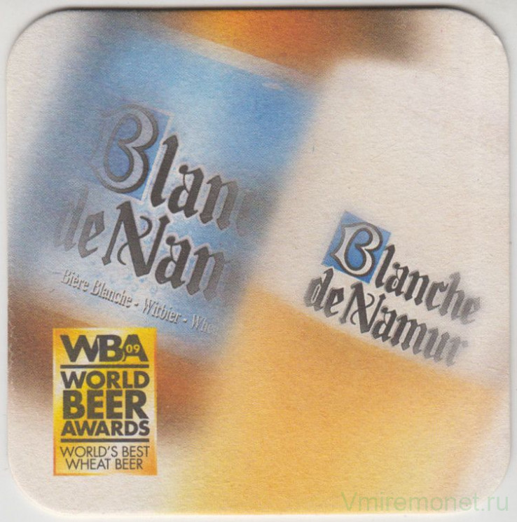 Подставка. Пиво  "Blanche de Namur".(Жёлтая).