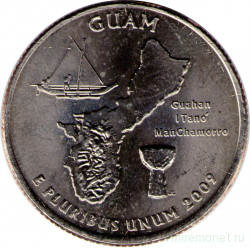 Монета. США. 25 центов 2009 год. Штат № 53 Гуам. Монетный двор D.