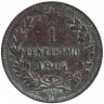 Монета. Италия. 1 чентезимо 1904 год.