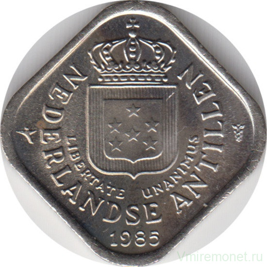 Монета. Нидерландские Антильские острова. 5 центов 1985 год.