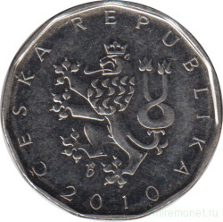 Монета. Чехия. 2 кроны 2010 год.