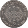 Монета. ФРГ. 2 марки 1976 год. Конрад Аденауэр. Монетный двор - Карлсруэ (G). рев.
