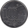 Монета. Бразилия. 100 крузадо 1988 год. 100 лет отмены рабства. Женщины. рев.