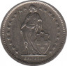  Монета. Швейцария. 1/2 франка 1968 год. рев.