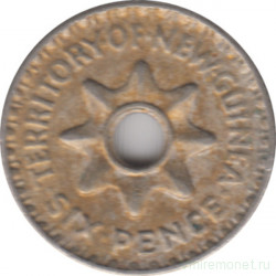 Монета. Новая Гвинея. 6 пенсов 1943 год.
