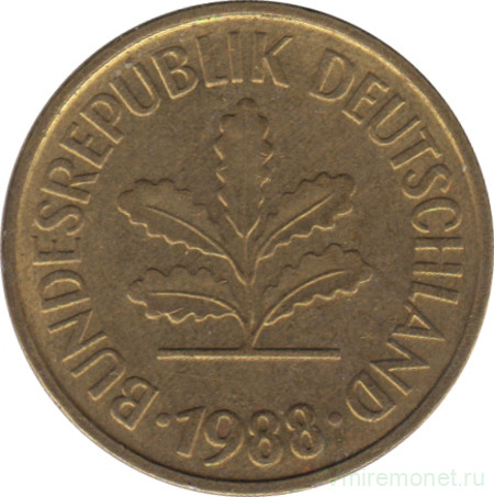 Монета. ФРГ. 5 пфеннигов 1988 год. Монетный двор - Мюнхен (D).