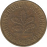  Монета. ФРГ. 10 пфеннигов 1987 год. Монетный двор - Гамбург (J). ав.