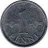 Монета. Финляндия. 1 пенни 1973 год. рев