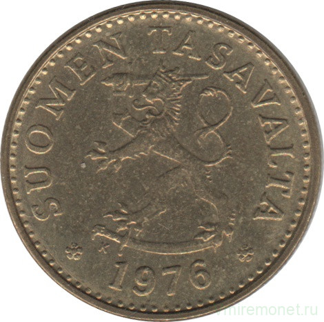Монета. Финляндия. 10 пенни 1976 год.