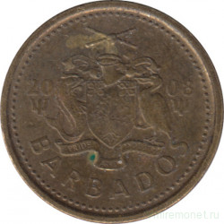 Монета. Барбадос. 5 центов 2008 год.