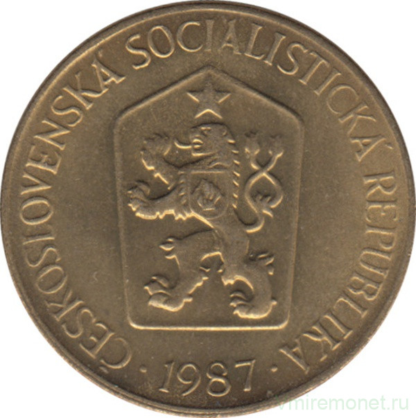 Монета. Чехословакия. 1 крона 1987 год.