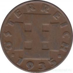 Монета. Австрия. 2 гроша 1935 год.