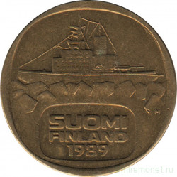 Монета. Финляндия. 5 марок 1989 год. Ледокол Урхо. 