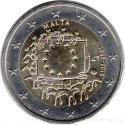 Монета. Мальта. 2 евро 2015 год. Флагу Европы 30 лет.