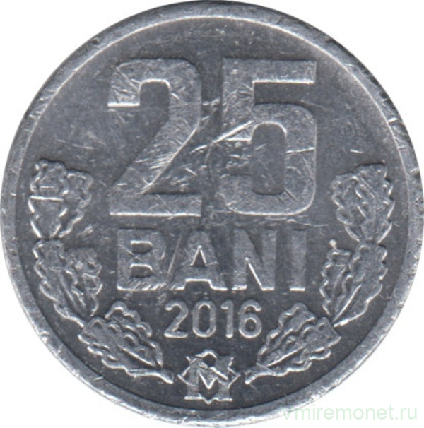 Монета. Молдова. 25 баней 2016 год.
