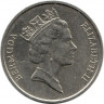 Монета. Бермудские острова. 5 центов 1986 год.