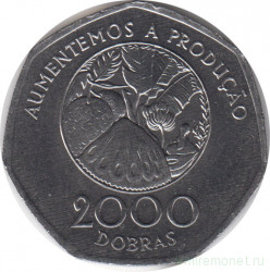 Монета. Сан-Томе и Принсипи. 2000 добр 1997 год.