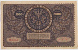 Банкнота. Польша. 1000 польских марок 1919 год. Тип 29(3).